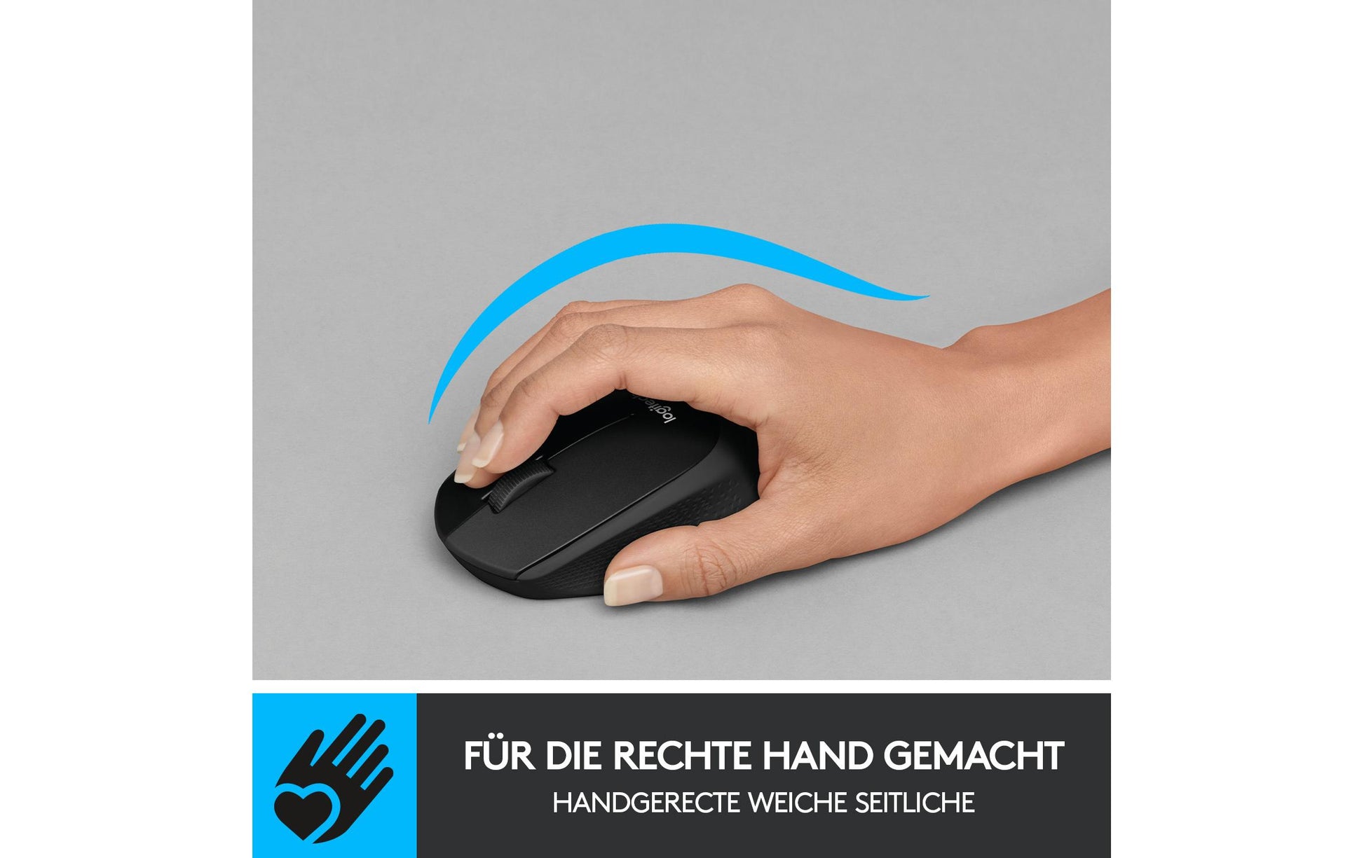 Logitech M330 Silent Plus Maus – kabellos, 2,4 GHz, Silent-Tasten, schwarz