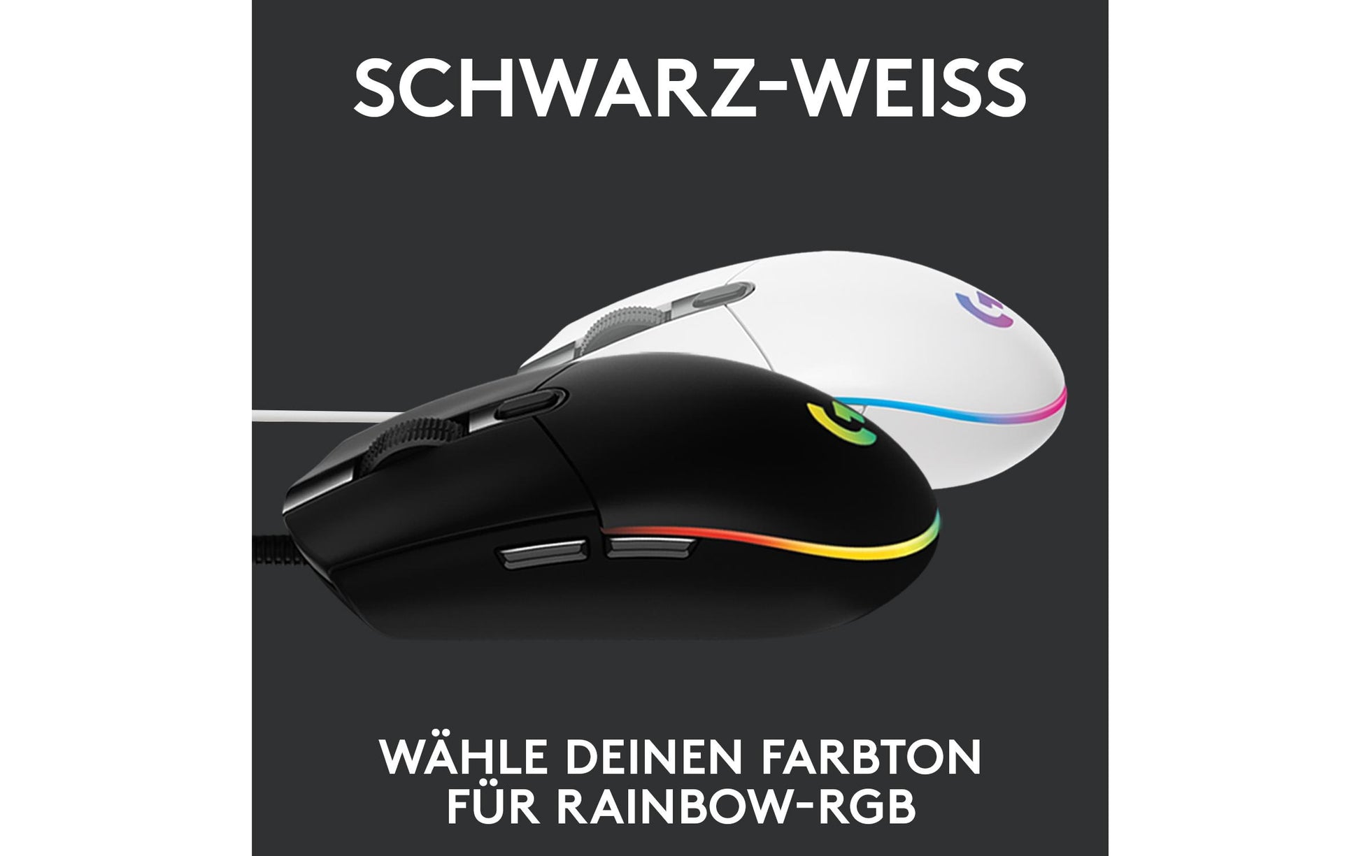 Logitech G G203 – Gaming-Maus – Kabelgebunden (USB‑A), 8000 DPI, RGB-Beleuchtung, Schwarz