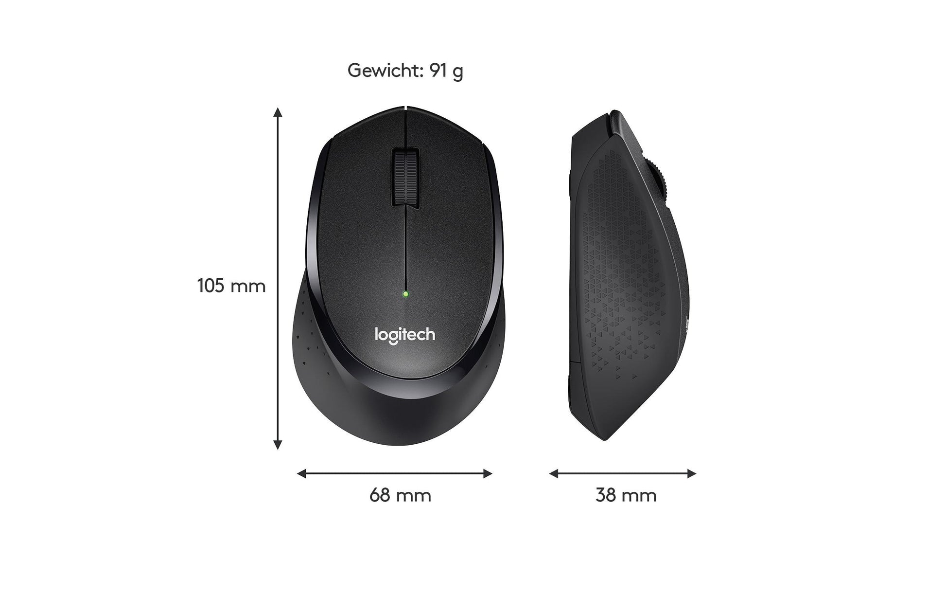 Logitech B330 Silent Plus Business-Maus – kabellos, 2,4 GHz, Silent-Tasten, schwarz