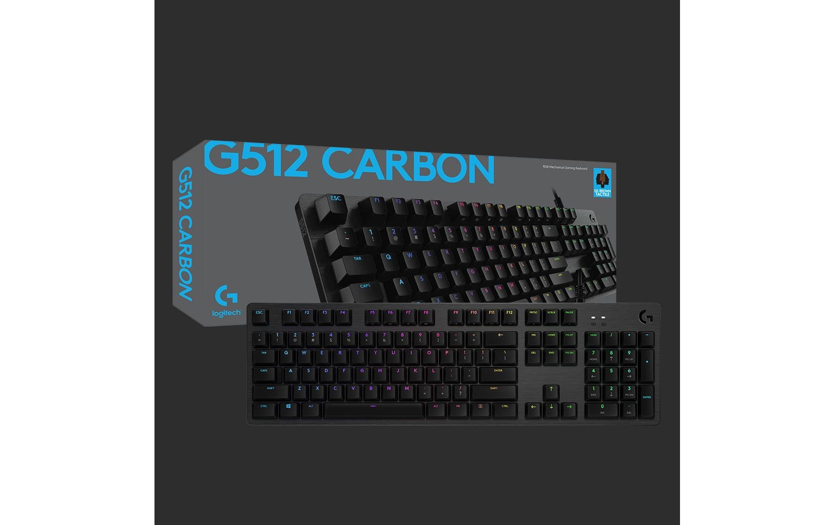 Logitech G G512 Carbon – Gaming-Tastatur – Mechanisch (GX Brown) – Kabelgebunden USB – QWERTZ (CH) – RGB