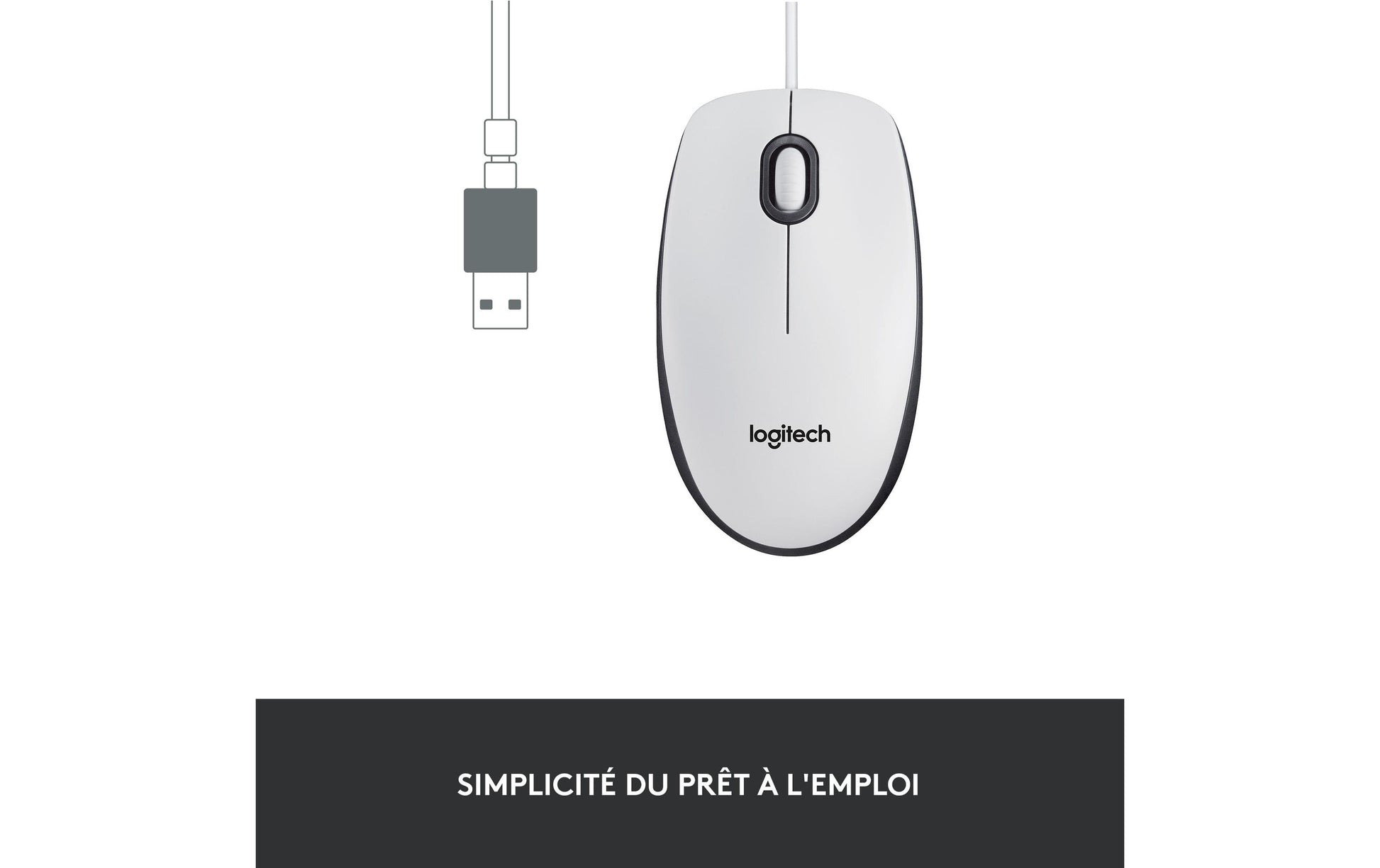 Logitech M100 Maus – Weiss