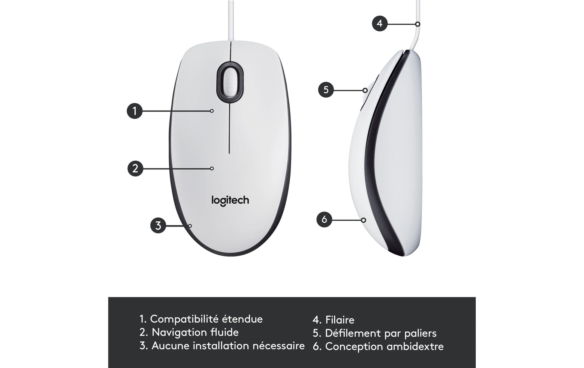 Logitech M100 Maus – Weiss
