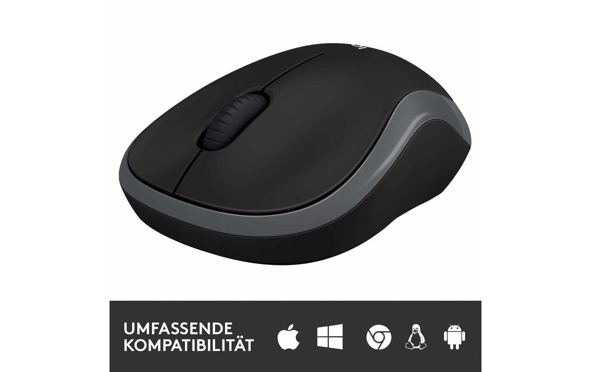 Logitech M185 Maus – kabellos, Bluetooth + 2,4 GHz, Unifying-Empfänger, Grau