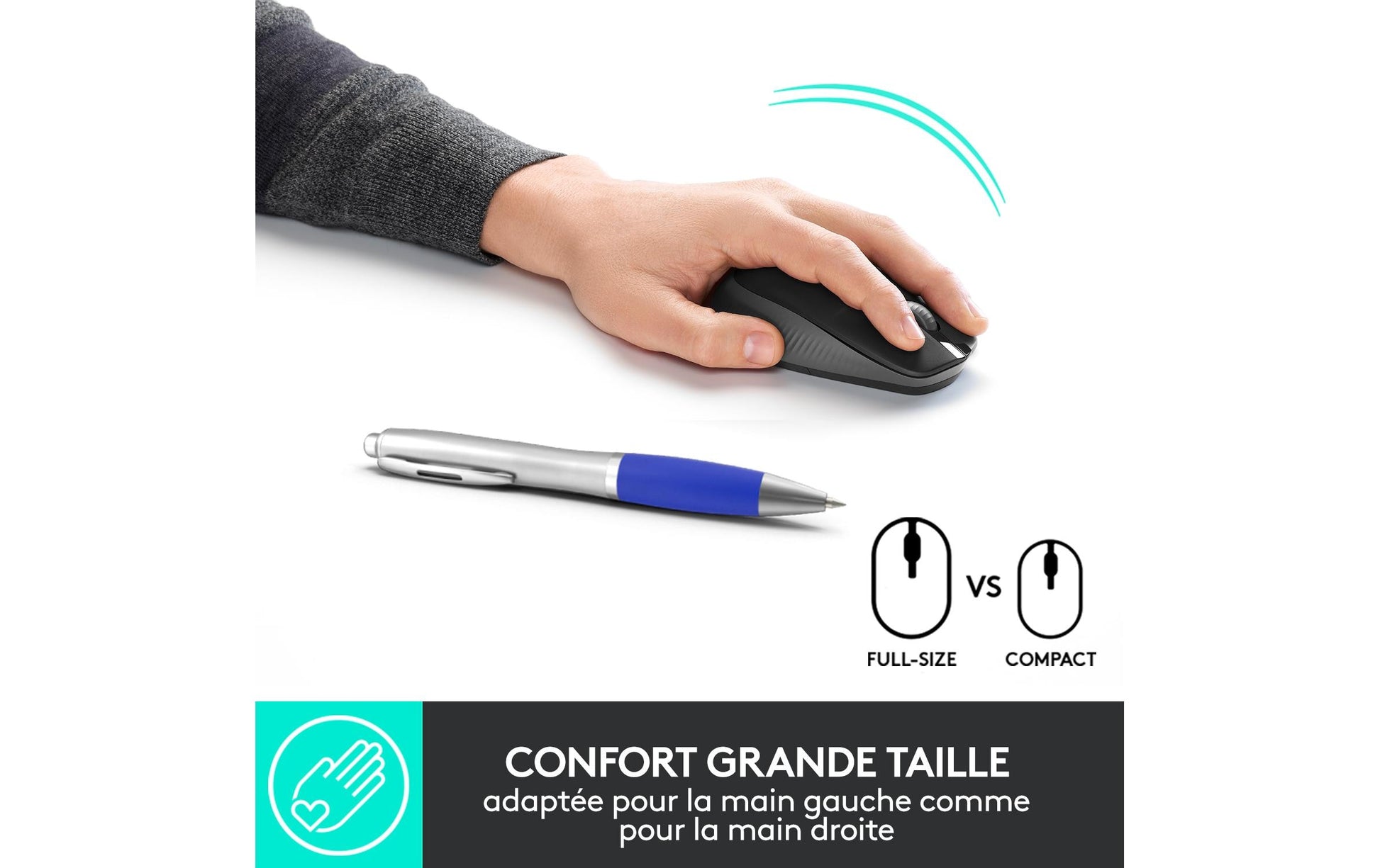 Logitech M190 Full-Size Maus – Kabellos, Anthrazit