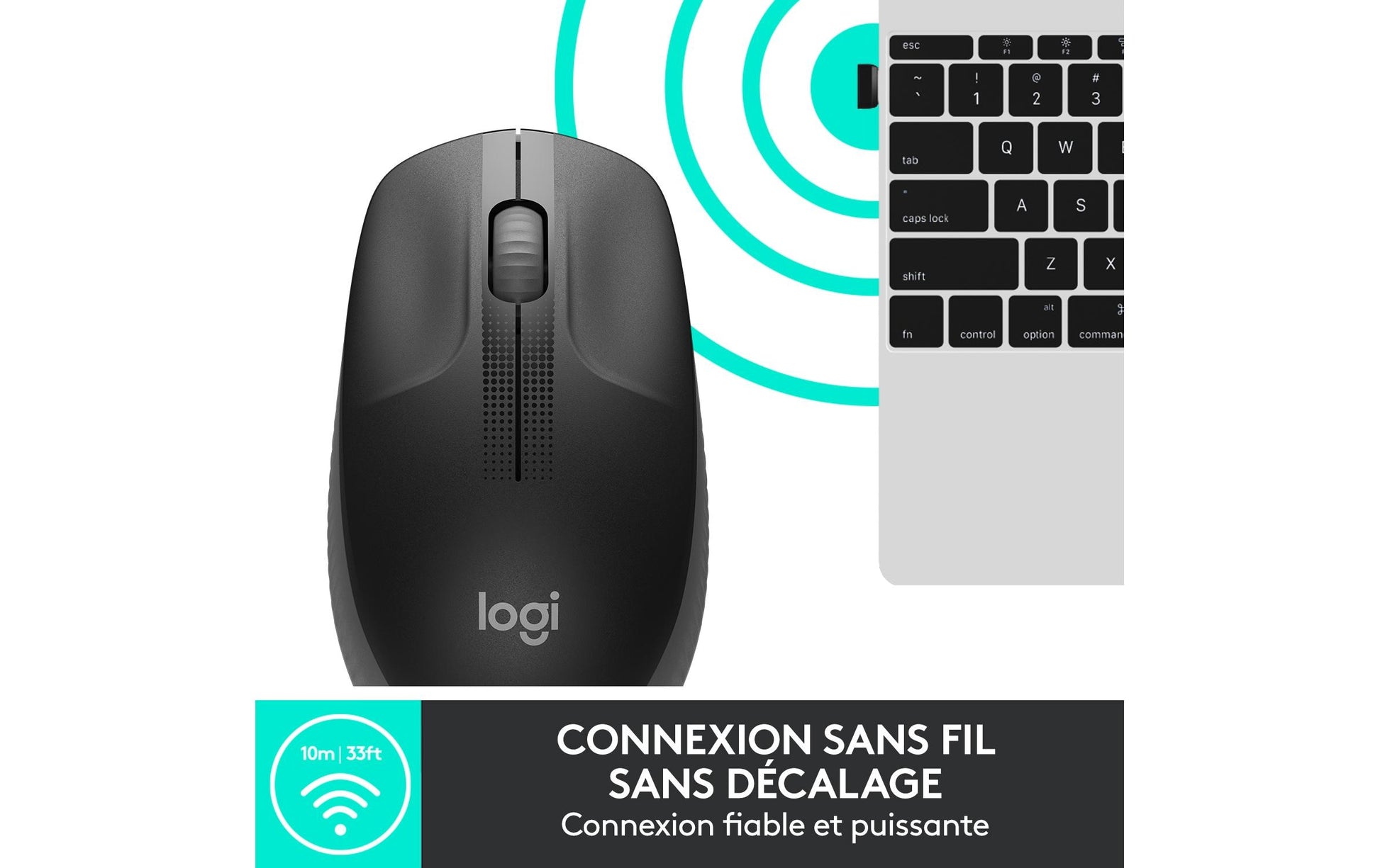 Logitech M190 Full-Size Maus – Kabellos, Anthrazit