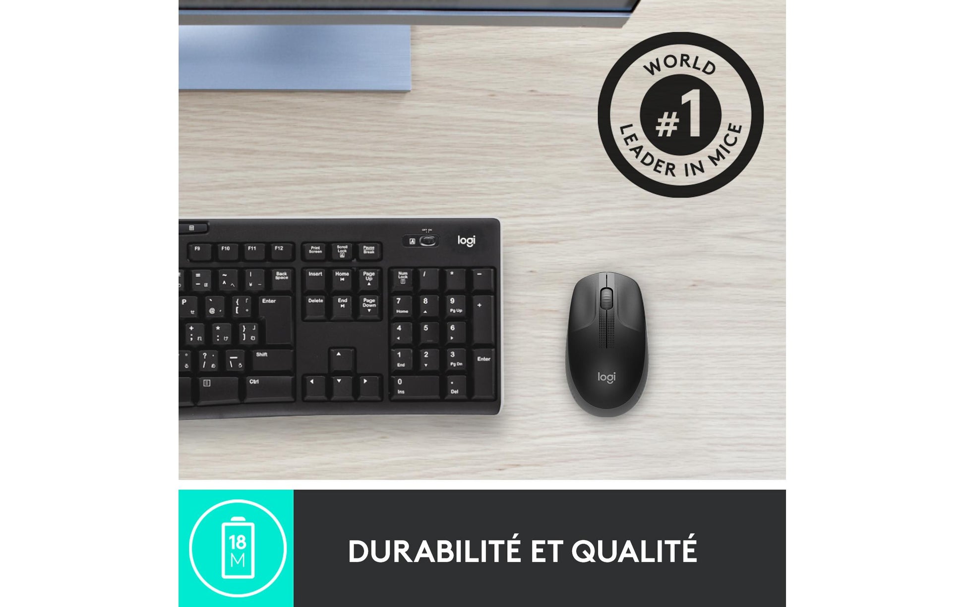 Logitech M190 Full-Size Maus – Kabellos, Anthrazit