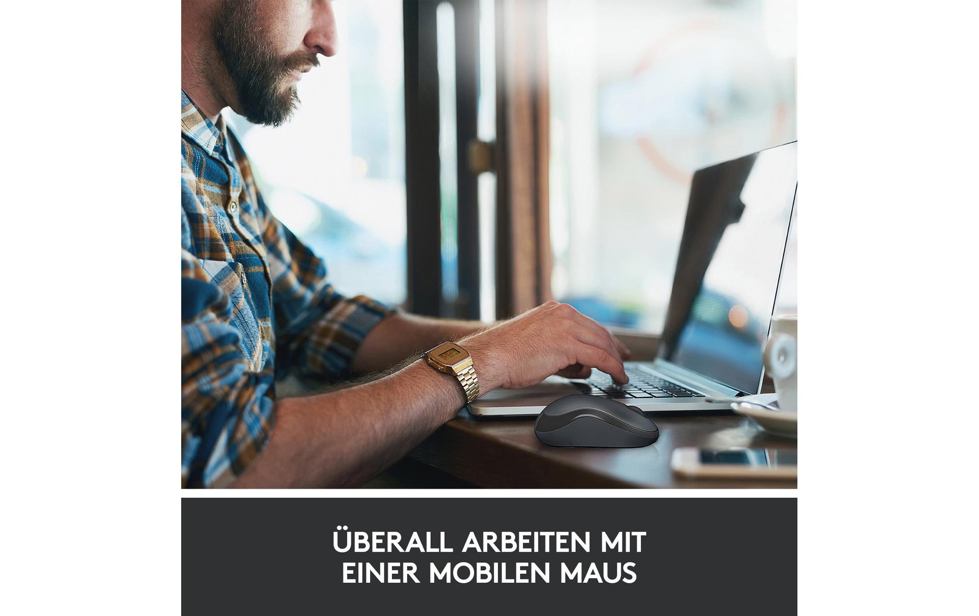 Logitech M220 Silent Maus – kabellos, 2,4 GHz, schwarz