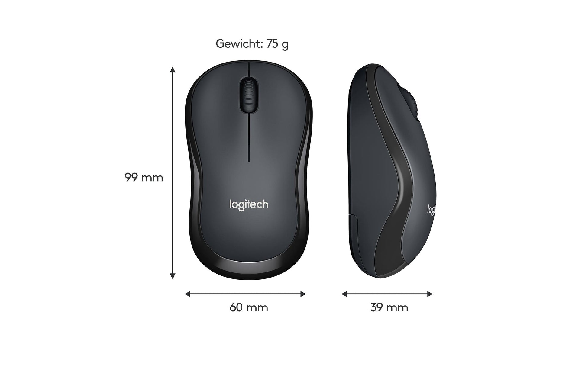 Logitech M220 Silent Maus – kabellos, 2,4 GHz, schwarz