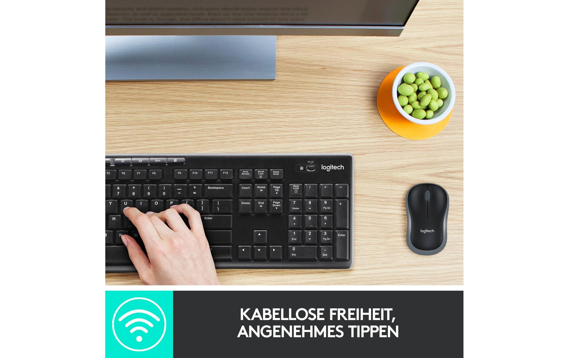 Logitech MK270 – Tastatur, kabellos, US-Layout (EN)