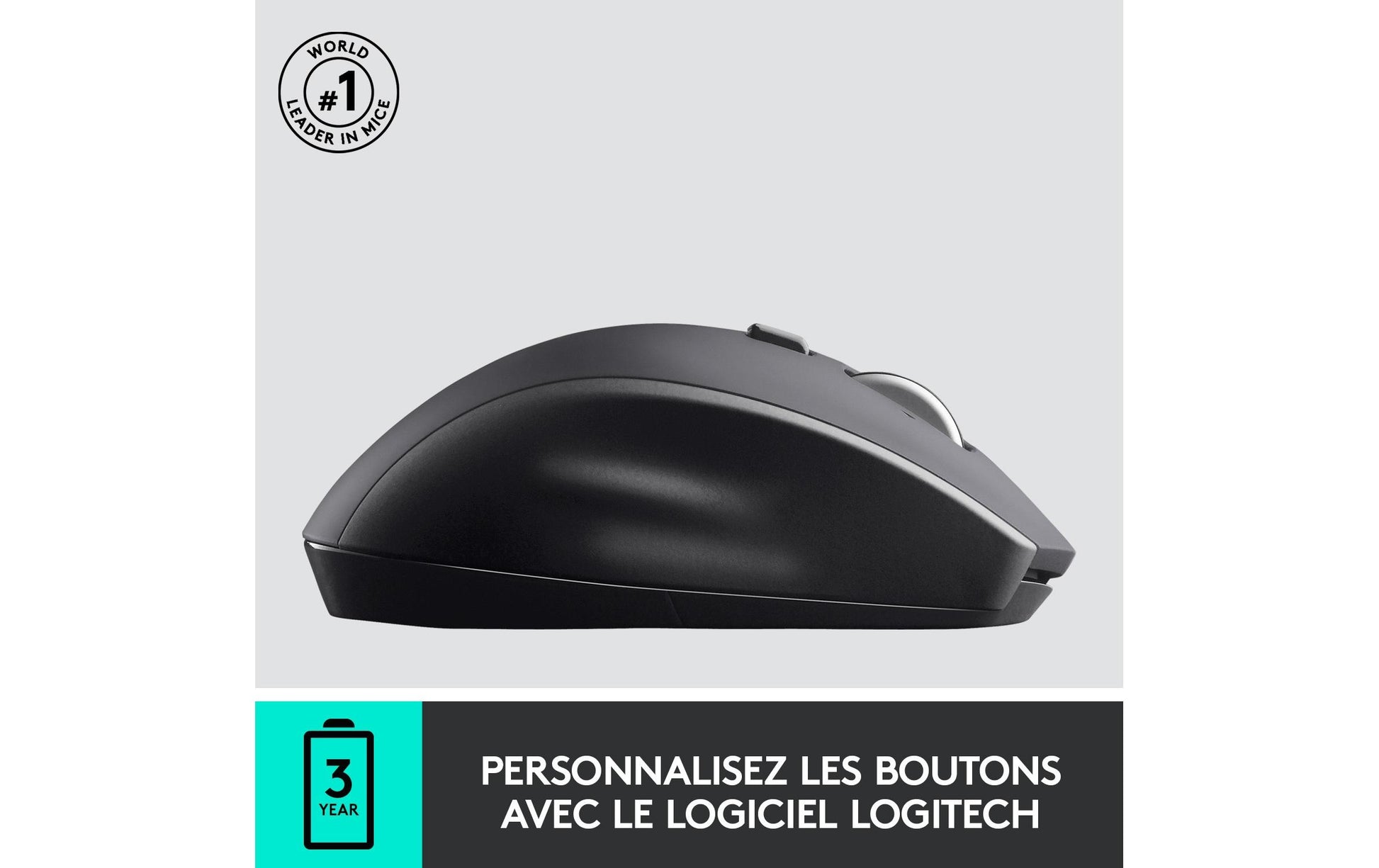 Logitech M705 Maus – kabellos, Bluetooth + 2,4 GHz, Batterieladeanzeige, Anthrazit