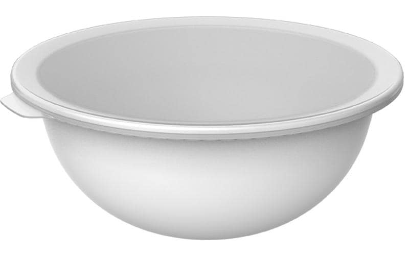 Rotho Schüssel Caruba – 4,8 l, 32,2 × 30,5 × 13,3 cm, Kunststoff, Weiss, mit Deckel, spülmaschinenfest, BPA-frei