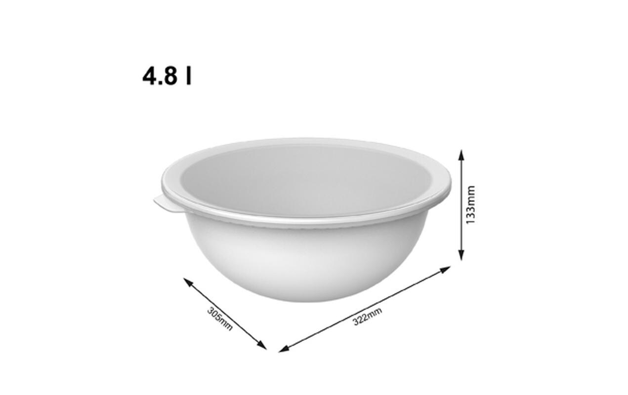 Rotho Schüssel Caruba – 4,8 l, 32,2 × 30,5 × 13,3 cm, Kunststoff, Weiss, mit Deckel, spülmaschinenfest, BPA-frei