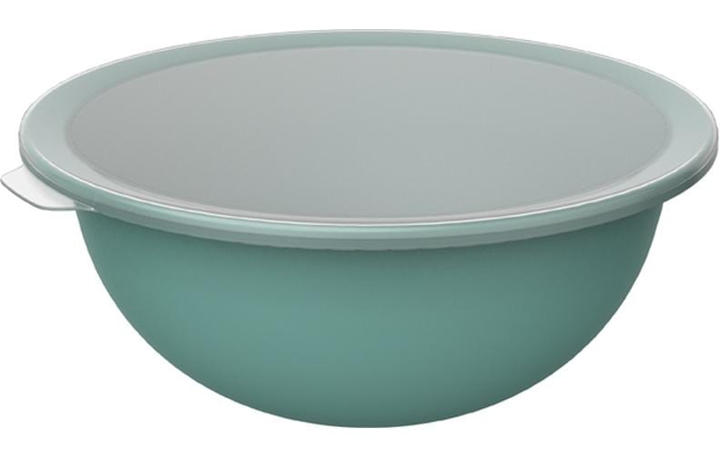 Rotho Rührschüssel-Set Caruba – 4,8 l – mit Deckel, stapelbar – PP – Grün – 32,2 × 13,3 × 30,5 cm – 2-teilig