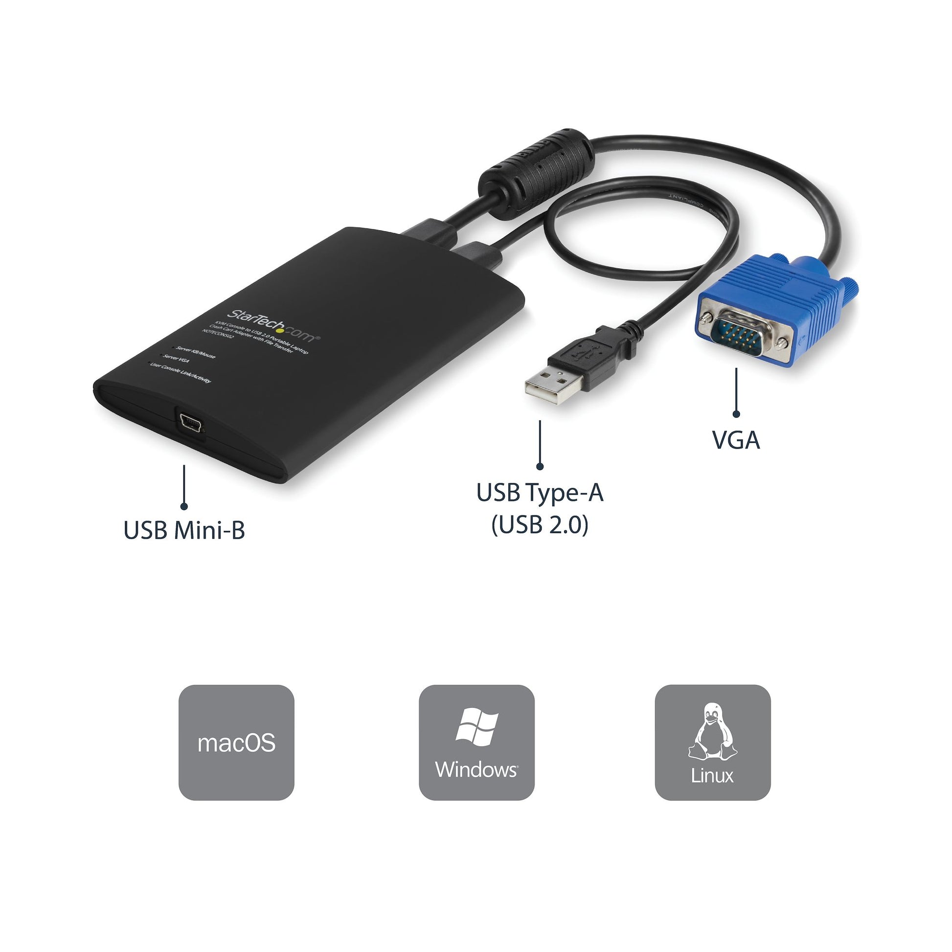 StarTech.com 1-Port CIM-/CAM-Modul VGA/USB – 1920 × 1200/60 Hz – für Headless-Geräte, Server, ATM, POS, Embedded