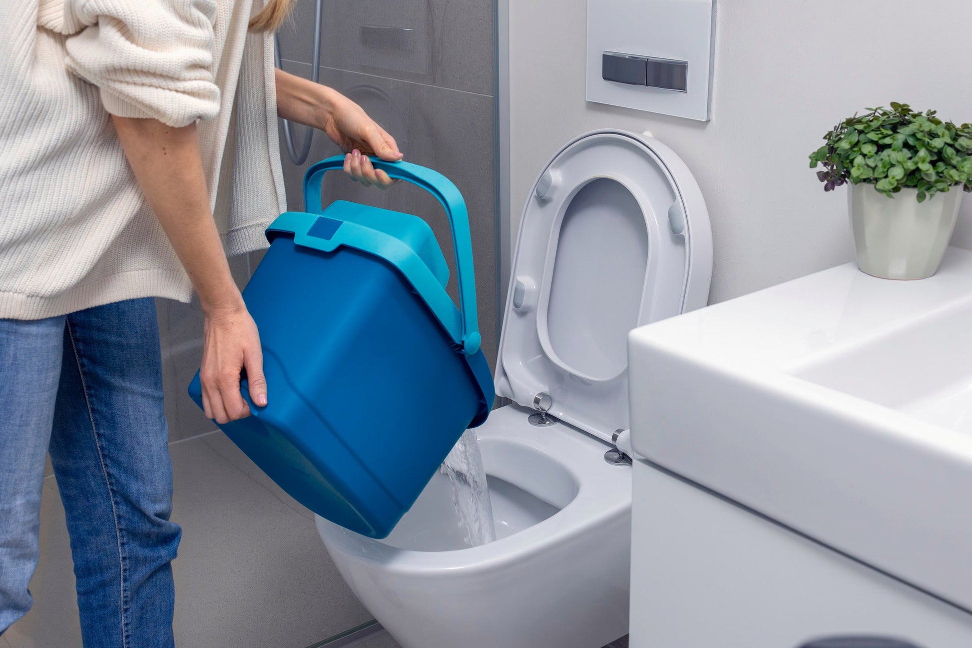 Leifheit Putzeimer Power Clean M – 10 l – Kunststoff – türkis, 26,0 × 38,0 × 25,0 cm