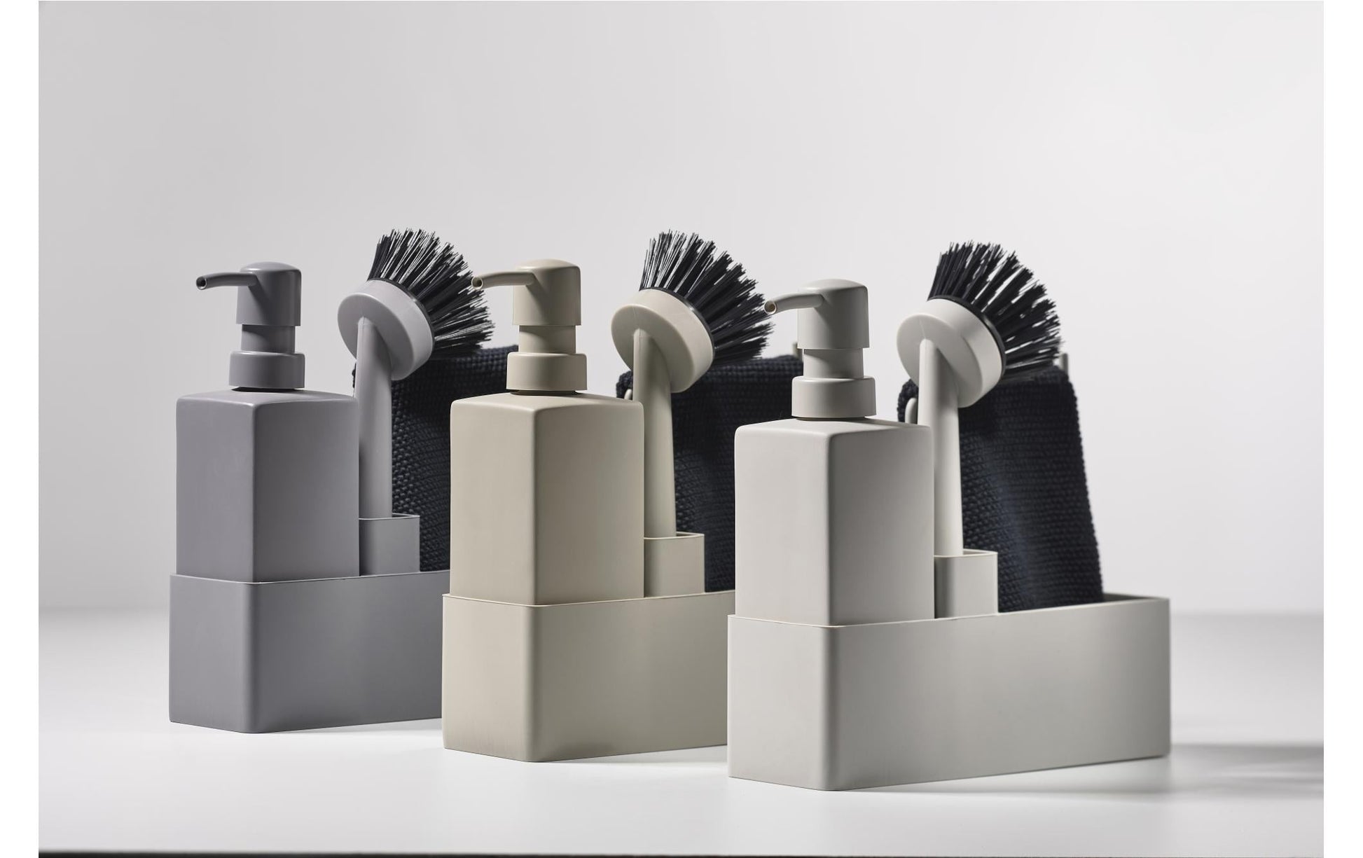 Zone Denmark Geschirrspül-Set 400 ml, 6 × 19 × 20,5 cm, Silikon/Keramik, Hellgrau