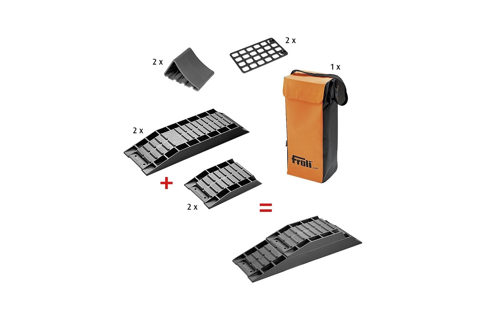 Froli Auffahrkeil Set – 18 × 50 cm, 9-teilig