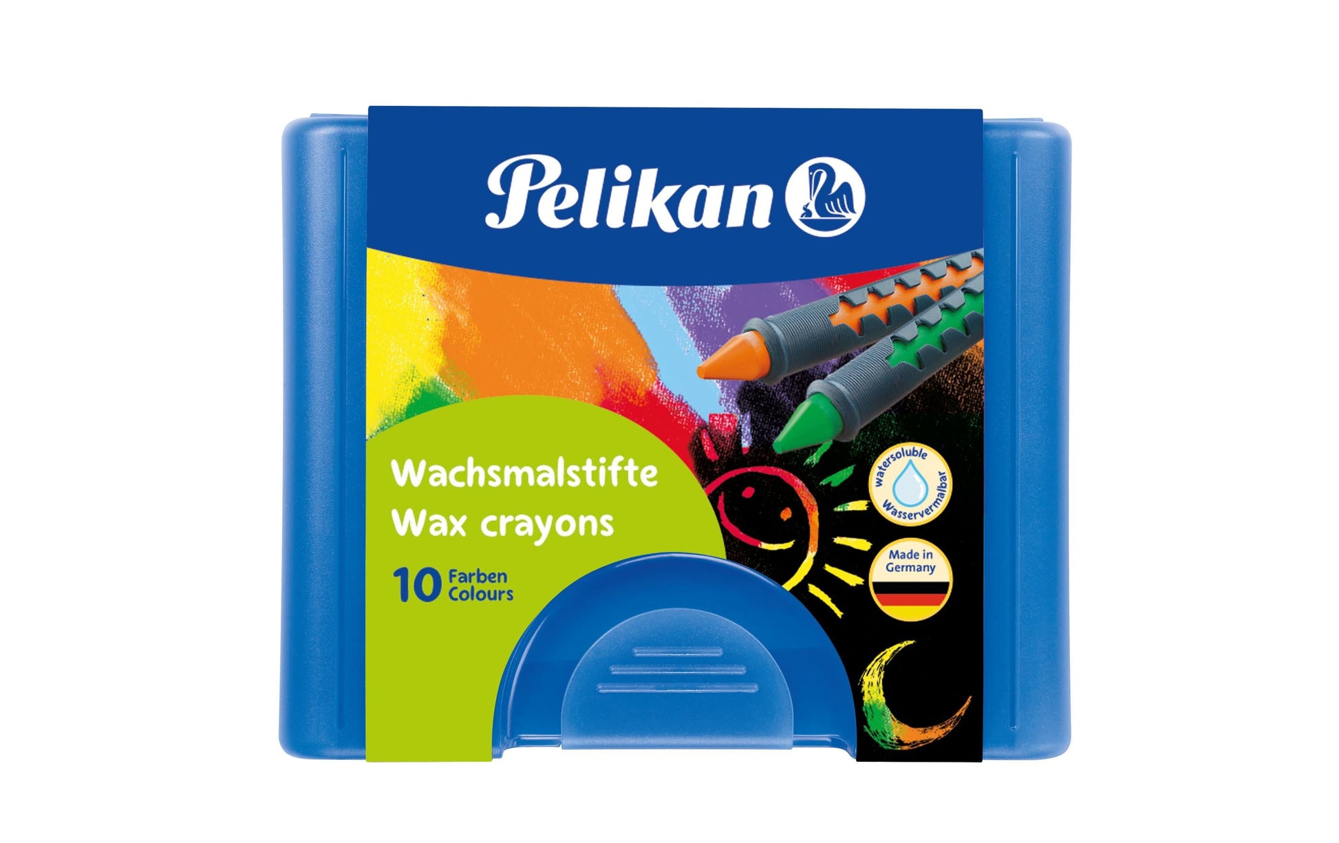 Pelikan Wachsmalstifte – 10 Farben, wasservermalbar