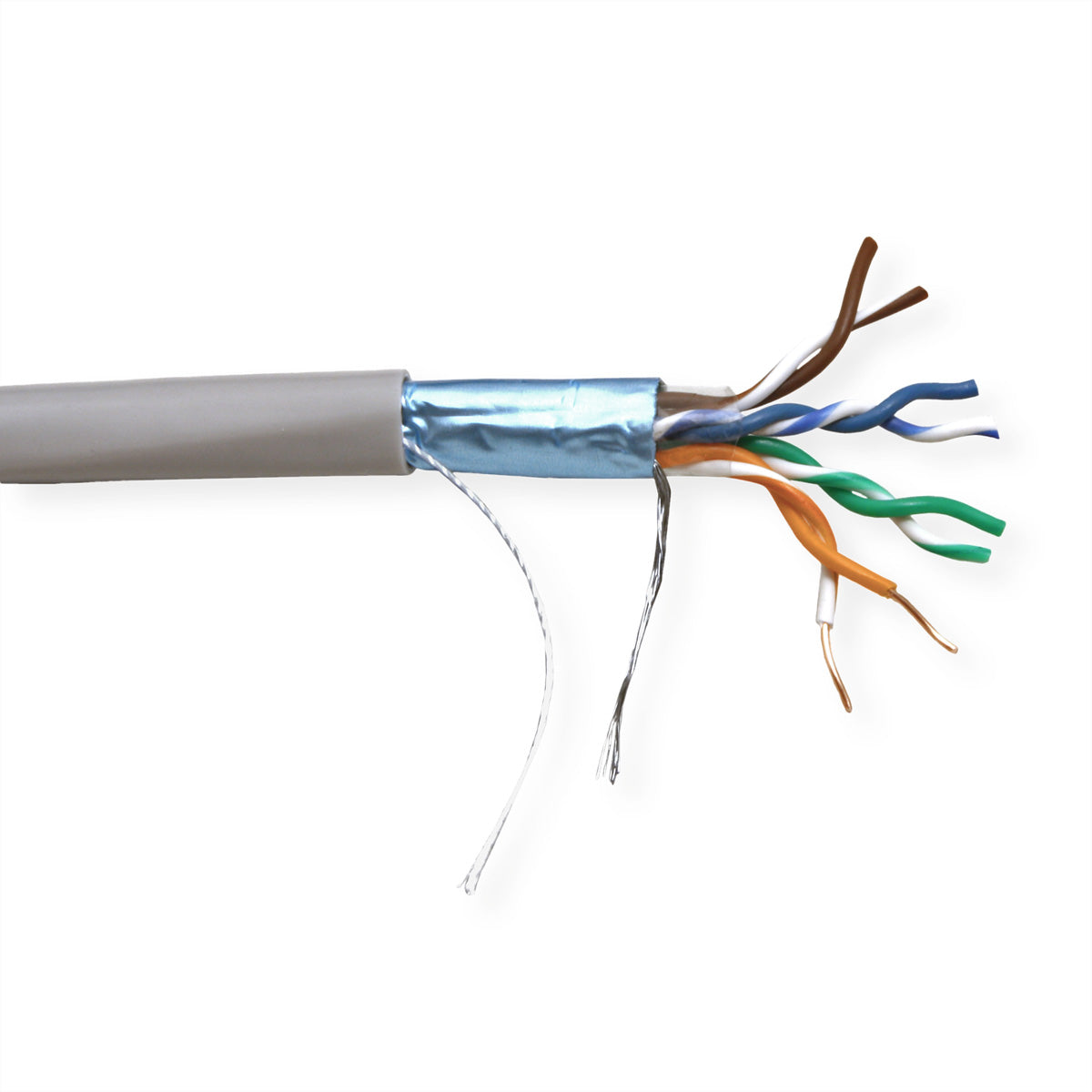VALUE Installationskabel – Cat5e (Klasse D) FTP, 300 m, Massivdraht, Grau, Eca
