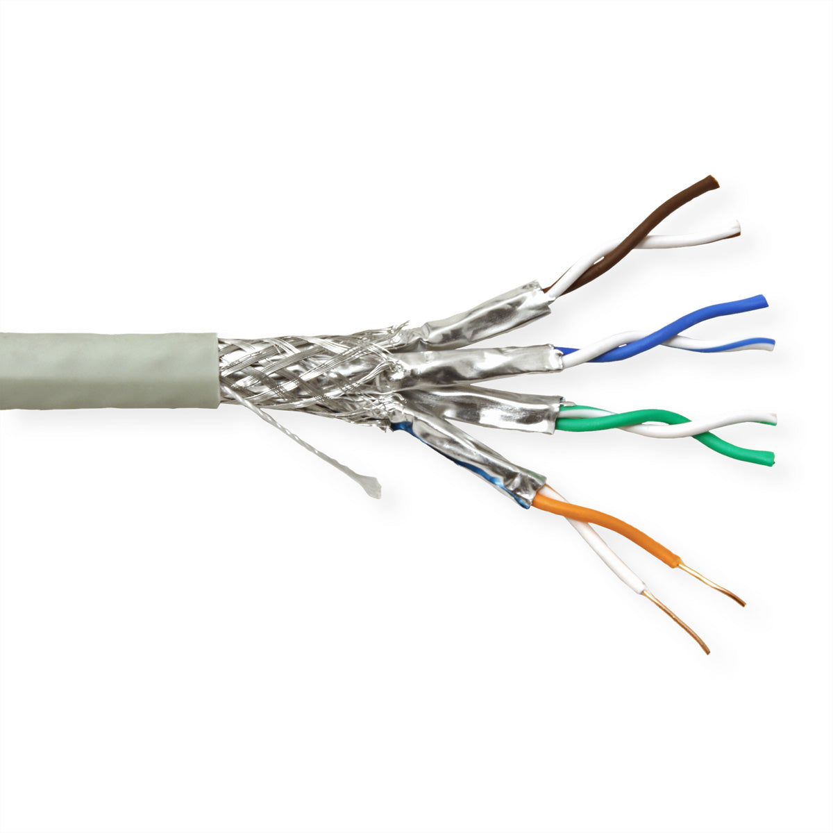 VALUE Installationskabel Cat6A S/FTP – 300 m, Grau, Massivdraht, AWG 23, Eca