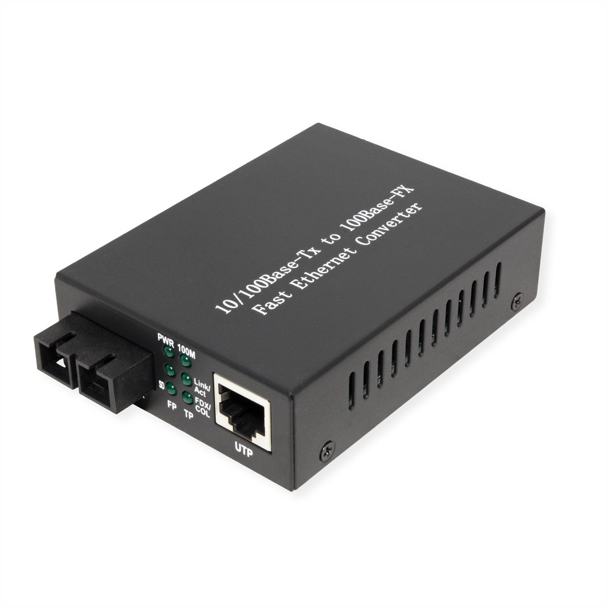 VALUE Medienkonverter SC zu RJ-45 – 100 Mbit/s, Multimode, bis 2 km, 1× RJ-45/1× SC, 100Base-FX – Grau