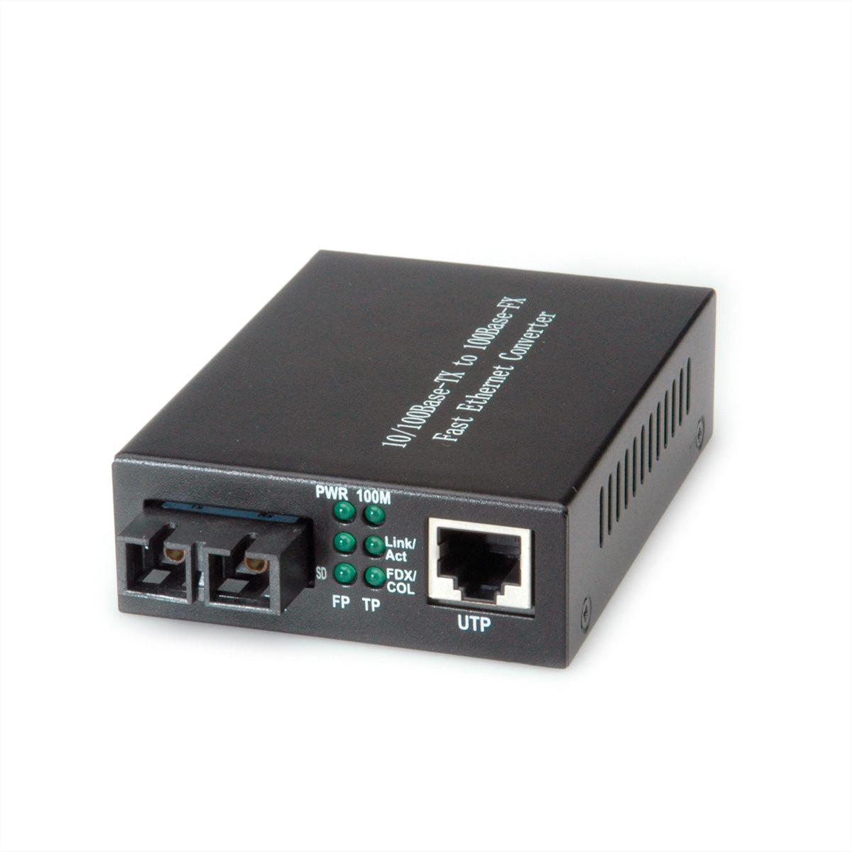 VALUE Medienkonverter SC zu RJ-45 – 100 Mbit/s, Multimode, bis 2 km, 1× RJ-45/1× SC, 100Base-FX – Grau