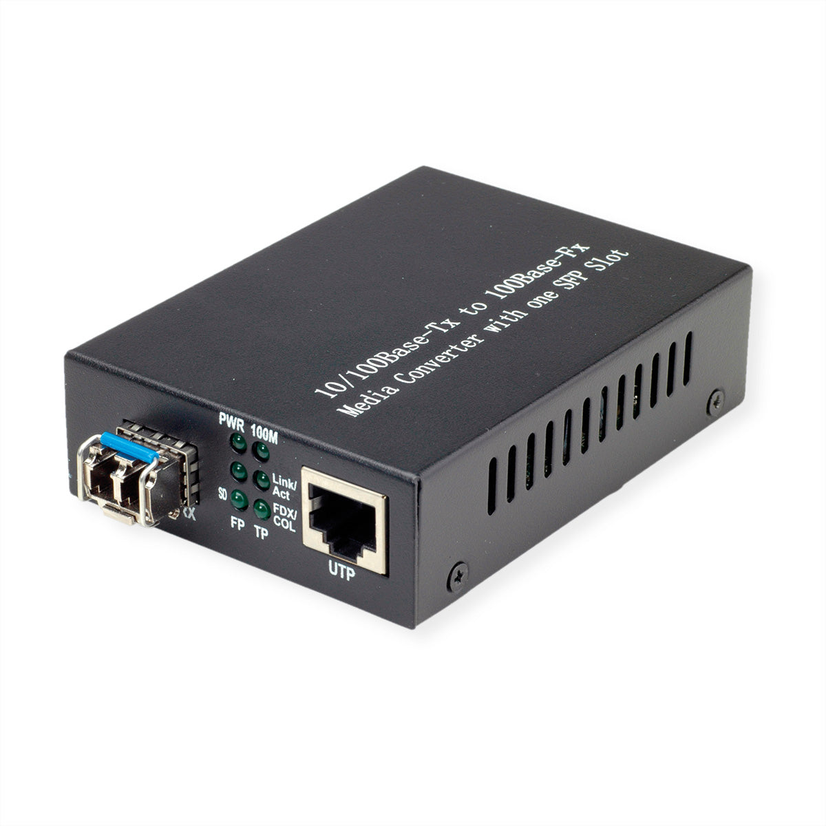 VALUE Medienkonverter – RJ-45 zu LC, 100 Mbit/s, Multimode, bis 500 m, 1× RJ-45/1× LC – Schwarz