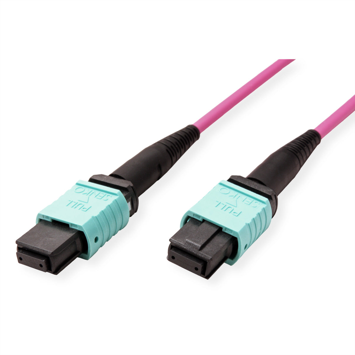 VALUE LWL-Patchkabel – MPO–MPO, Multimode OM4, 12-faserig, 3 m, violett, LSOH