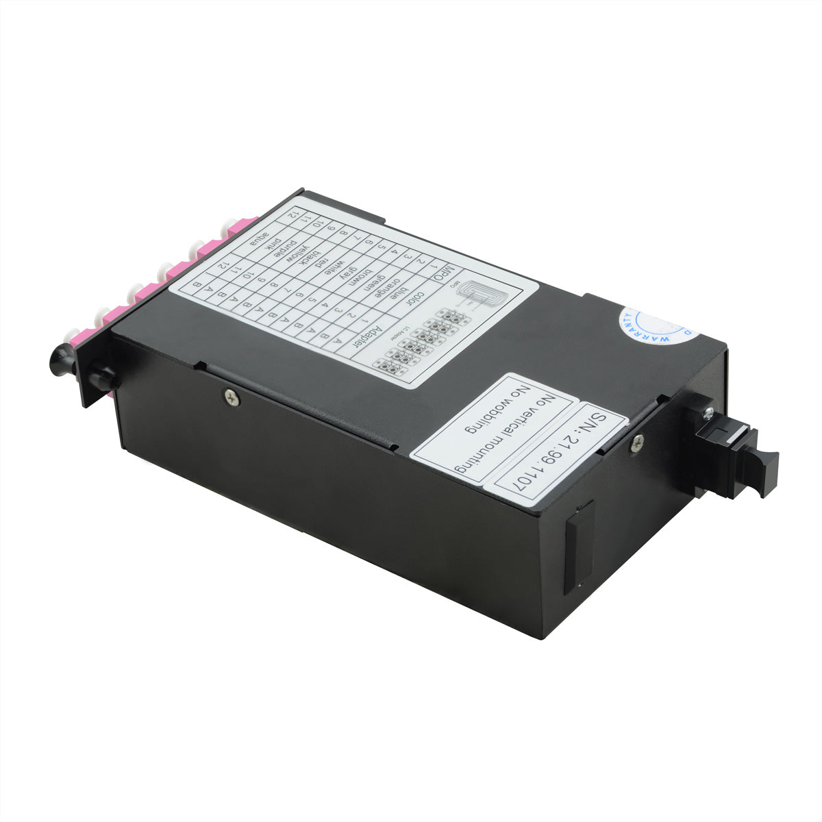VALUE MPO-Modul – MPO (männlich) zu 12× LC (weiblich), Multimode OM4, Schwarz, 74,7×126,6×37,5 mm