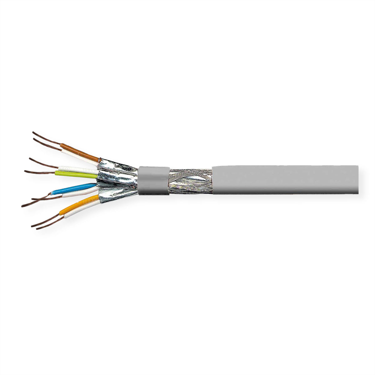 VALUE Installationskabel Cat8.1 – S/FTP (PiMF), 100 m, Massivdraht AWG 22, LSOH, Grau