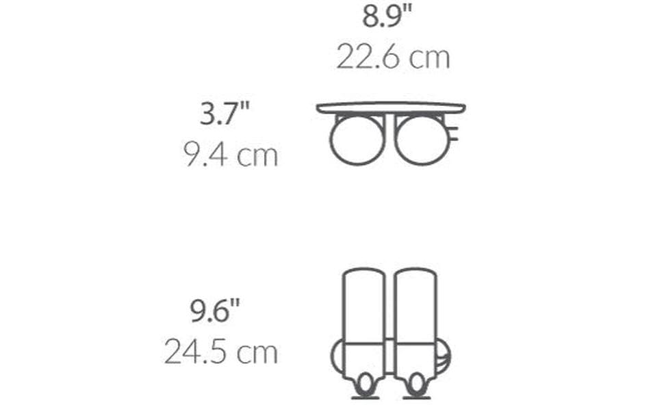 simplehuman BT1028 Manueller Seifenspender – Wandmontage – Doppelspender, 444 ml, Silber, Edelstahl