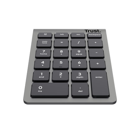 Trust Xalas – Tastatur, kabellos (2,4 GHz), Ziffernblock, Scissor, Silber – für Windows & macOS