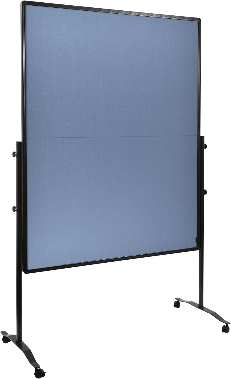 Legamaster Moderationswand – Filz, mit Rollen, doppelseitig – 120 × 150 cm – Blau, Alurahmen
