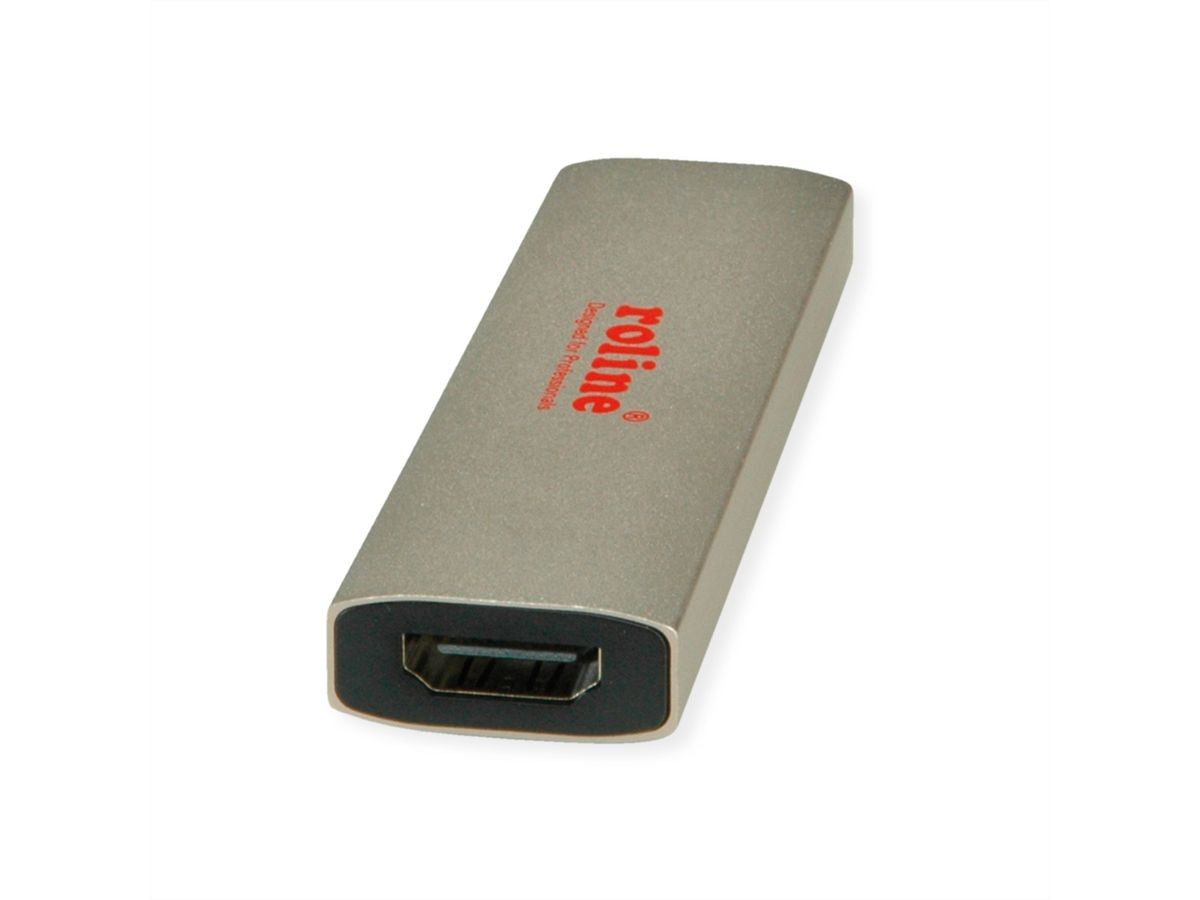 ROLINE USB-C zu HDMI Adapter – 8K (7680 × 4320) @ 60 Hz, Schwarz/Gold, für Geräte mit USB-C (DP Alt Mode)