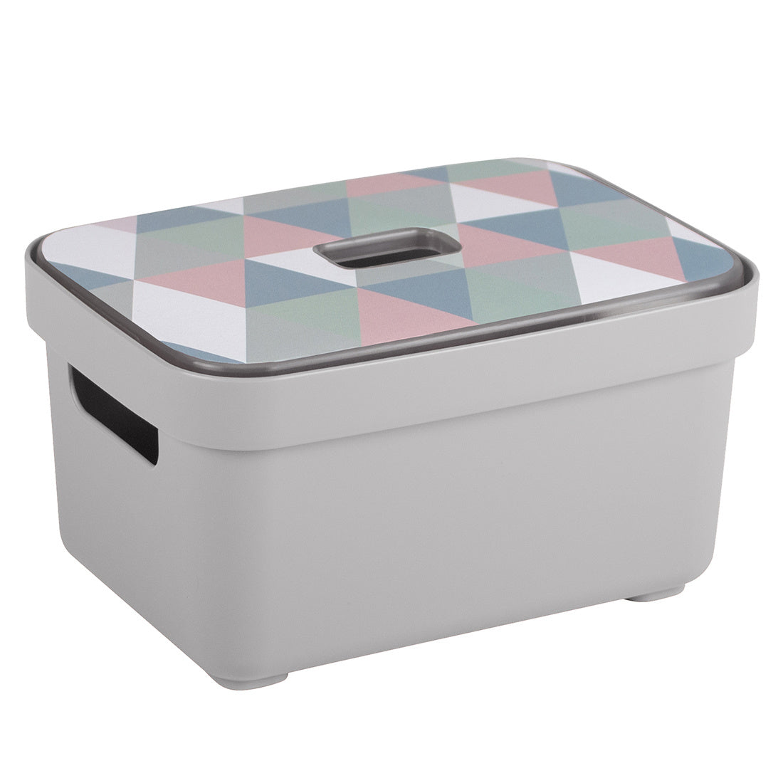 Sigma home Aufbewahrungsbox 2,5 l (ohne Deckel) – Kunststoff – Grau – stapelbar, mit Griff – 177 × 128 × 93 mm