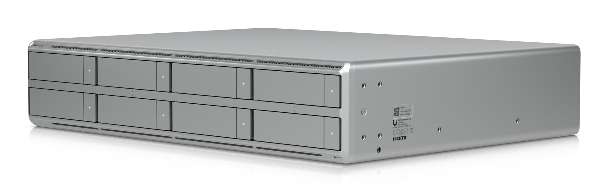 Ubiquiti UniFi UNVR-PRO-G2 Rack 2U – 4K, 2,5GBase-T RJ-45, HDMI, 8 Laufwerksschächte, RAID