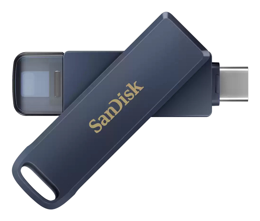 SanDisk iXpand Phone Drive – 128 GB, USB Type-C, Metall, Blau