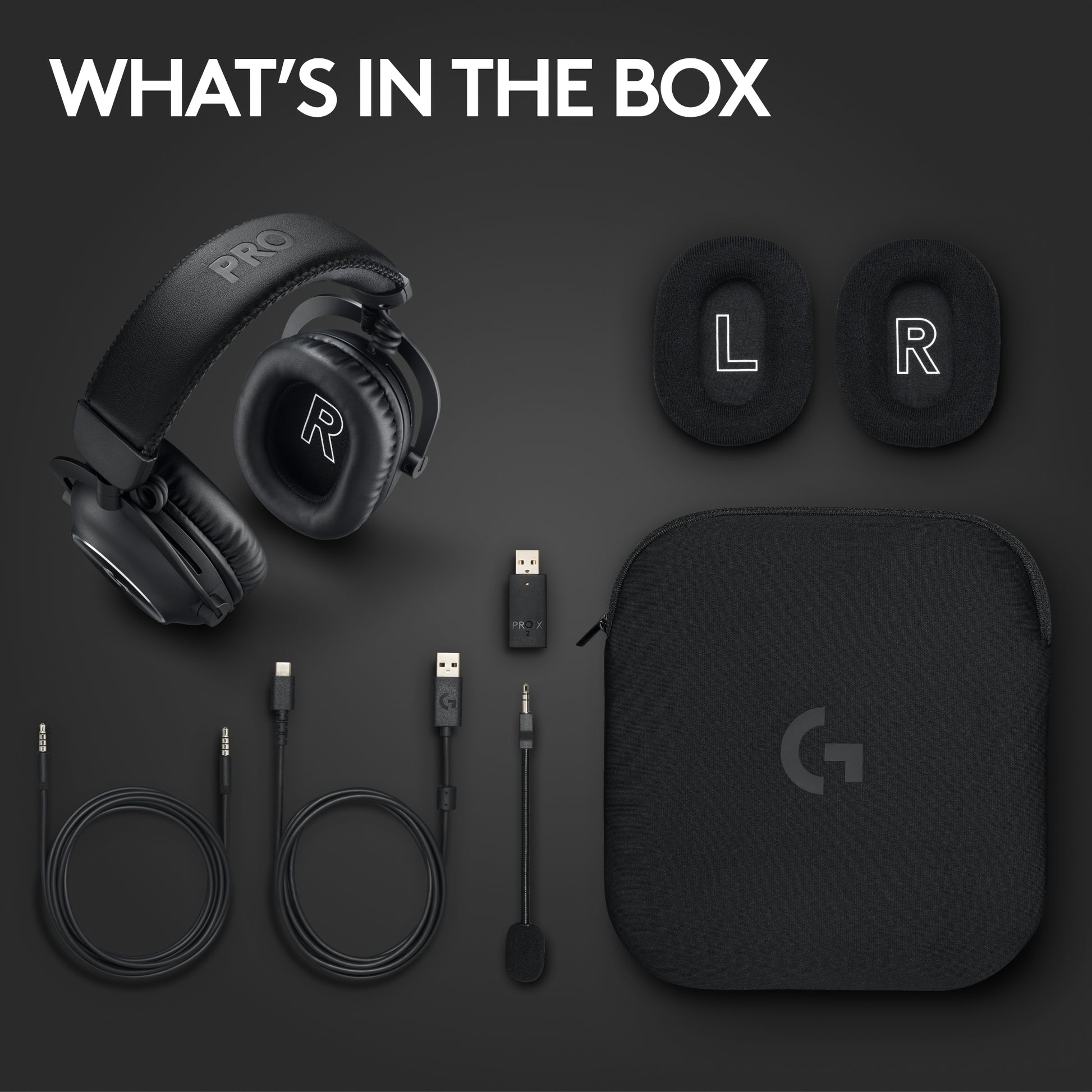 Logitech G PRO X 2 LIGHTSPEED Gaming-Headset – Over-Ear, Stereo, Kabel + BT, mit USB-A-Dongle, Schwarz