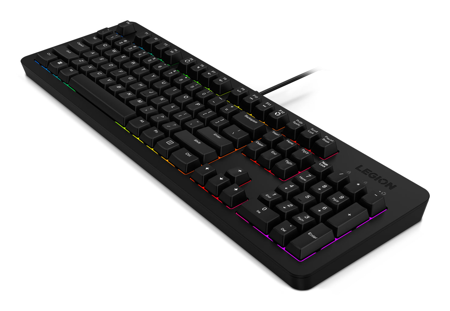 Lenovo K310 – Gaming-Tastatur – Membran – kabelgebunden, USB – QWERTY (US-INT) – RGB – Schwarz