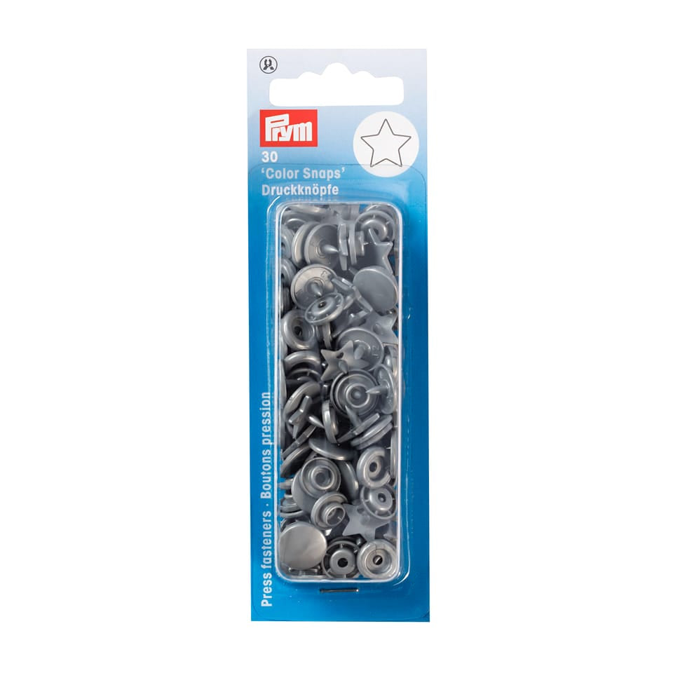 Prym Knöpfe Ø 12,4 mm – Polyoxymethylen (POM), Silbergrau, 30 Stück