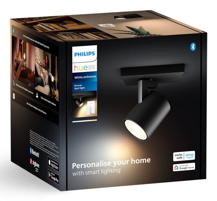 Philips Hue Spot LED – Bluetooth, für Amazon Alexa & Google Assistant, dimmbar – 2200–6500 K – 350 lm – GU10