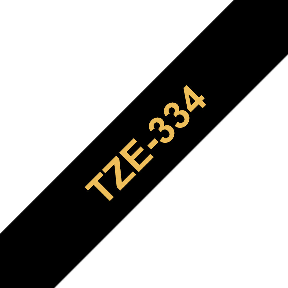 Brother Schriftband – 12 mm × 8 m, schwarz, gold
