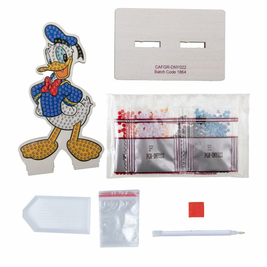 CRAFT Buddy Diamond-Painting-Set – Donald Duck – 8 × 11 cm – ab 6 Jahren
