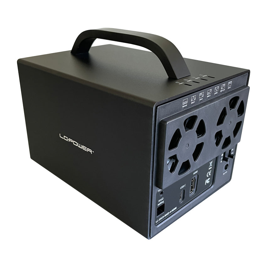 LC-Power LC-35U3-RAID-4-HDMI – 4-Bay Desktop HDD-Gehäuse – USB 3,2 Gen 1, für 3,5" HDD, SATA III