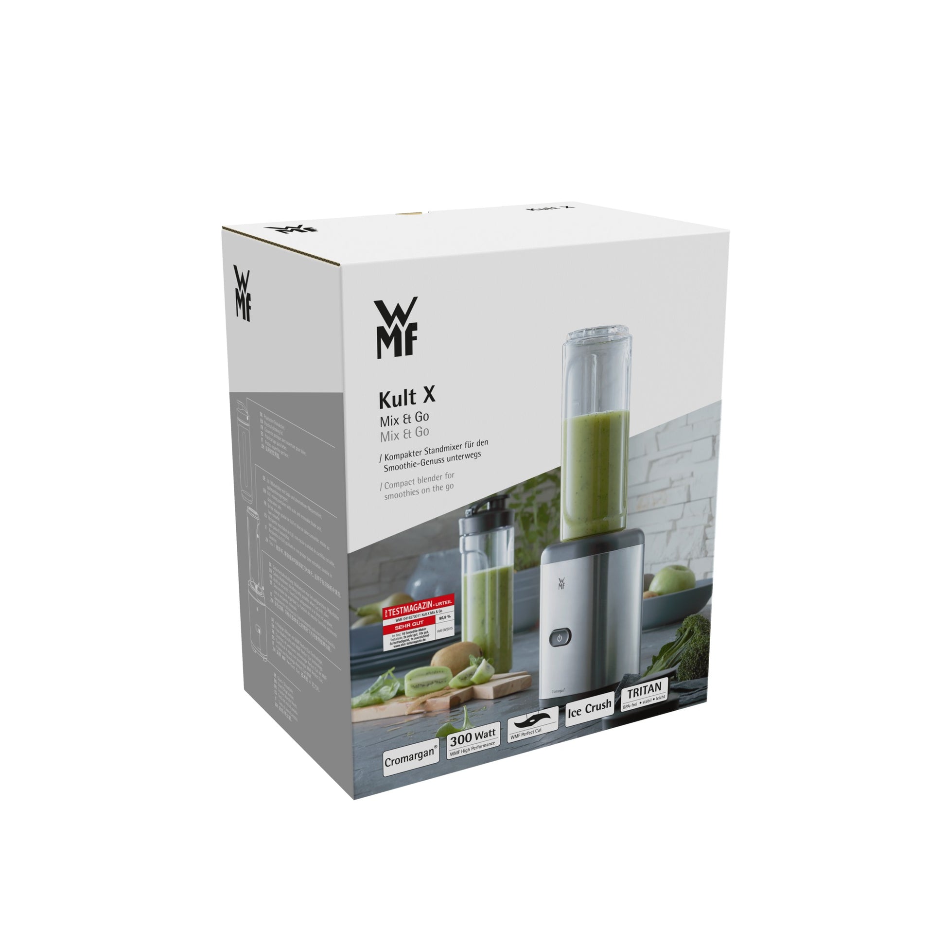 WMF Smoothie-Mixer Kult X Mix and Go – 0,6 l, 300 W, To-Go – schwarz/silber