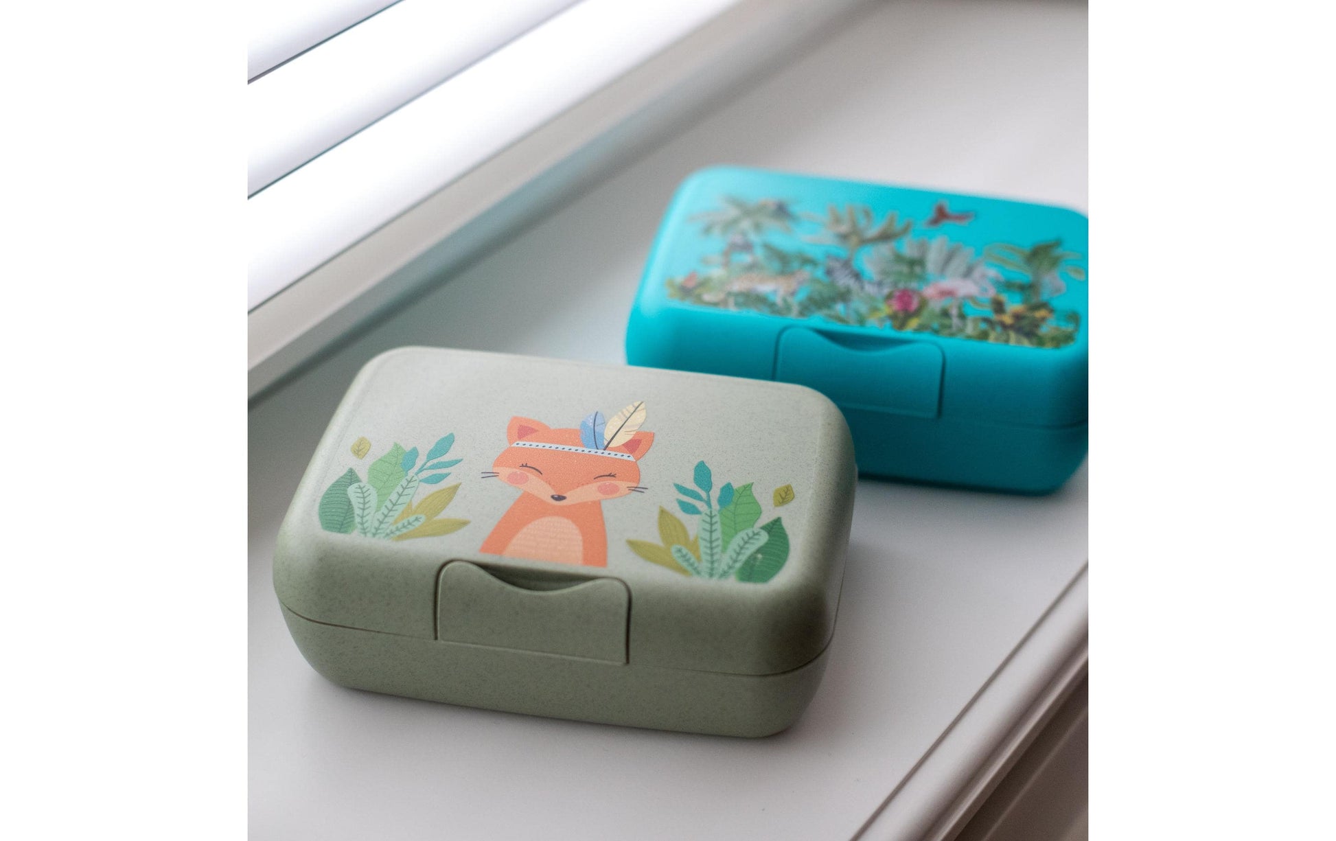 koziol Lunchbox 19 × 13,5 × 6,5 cm, biozirkulärer Kunststoff, grün, BPA-frei