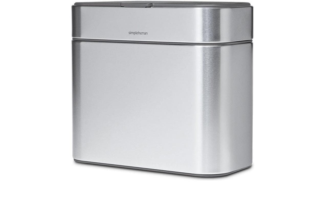 simplehuman Komposteimer Kompost-Caddy – 4 l – Edelstahl, rechteckig – mit Innenkübel, Anti-Fingerprint