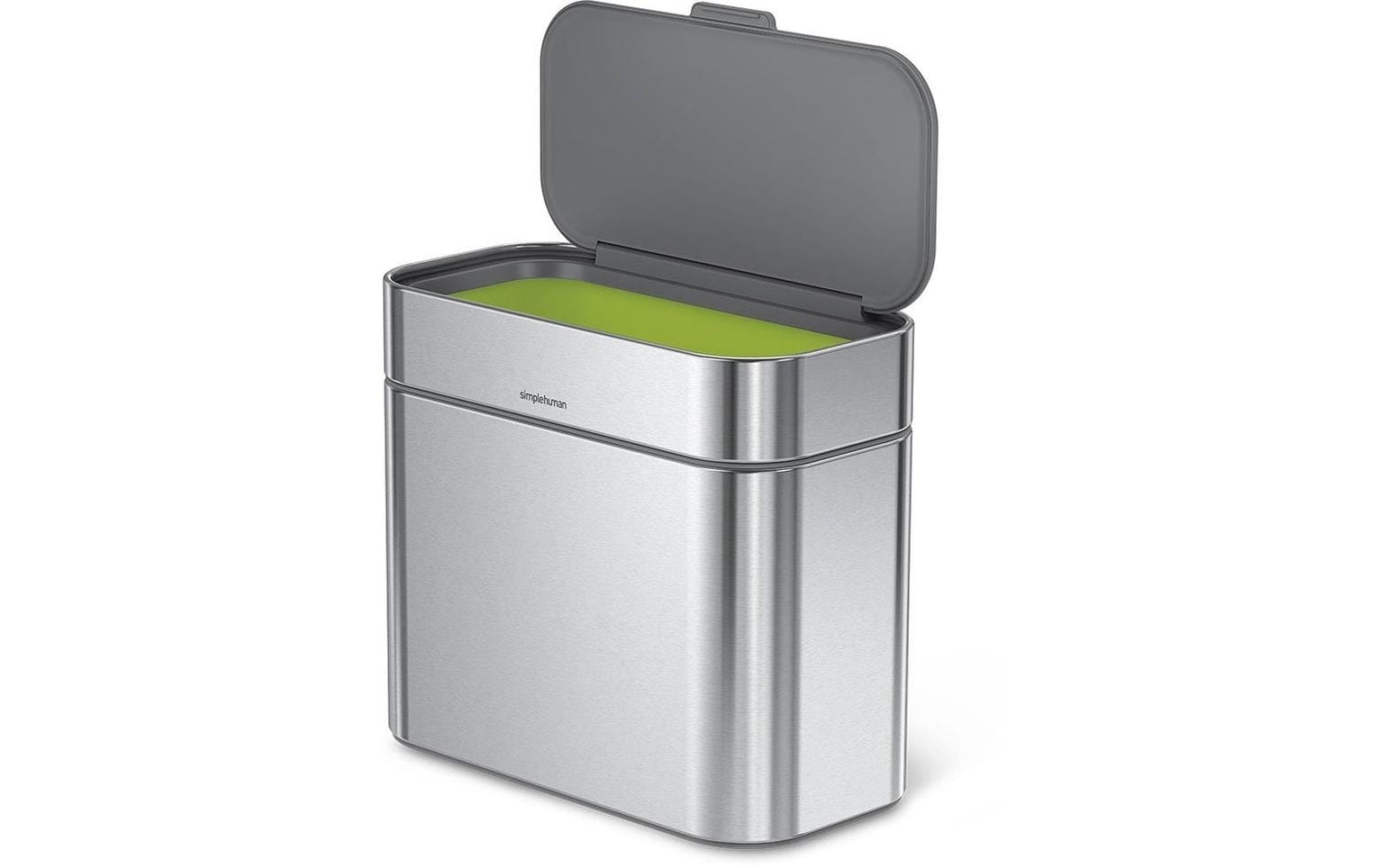 simplehuman Komposteimer Kompost-Caddy – 4 l – Edelstahl, rechteckig – mit Innenkübel, Anti-Fingerprint