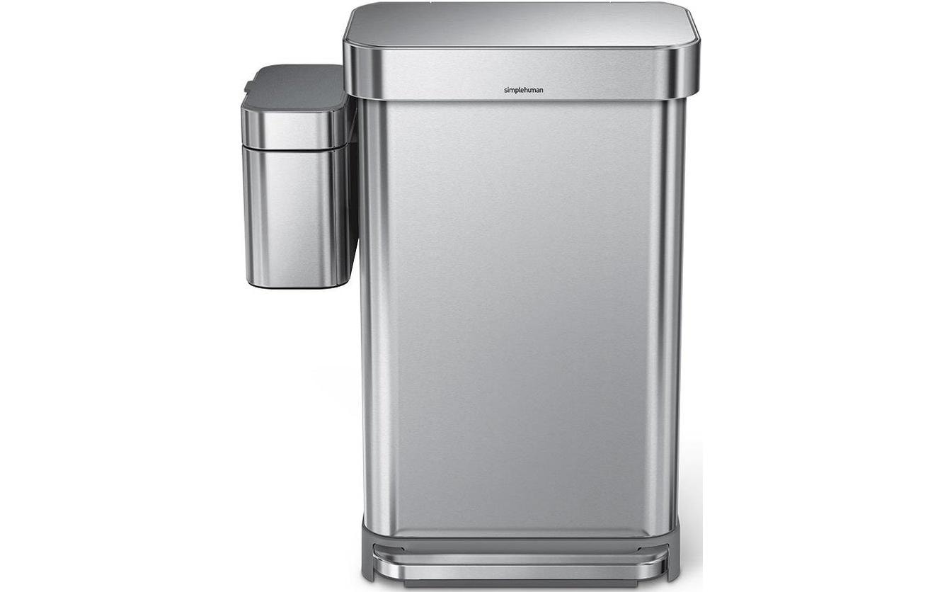 simplehuman Komposteimer Kompost-Caddy – 4 l – Edelstahl, rechteckig – mit Innenkübel, Anti-Fingerprint