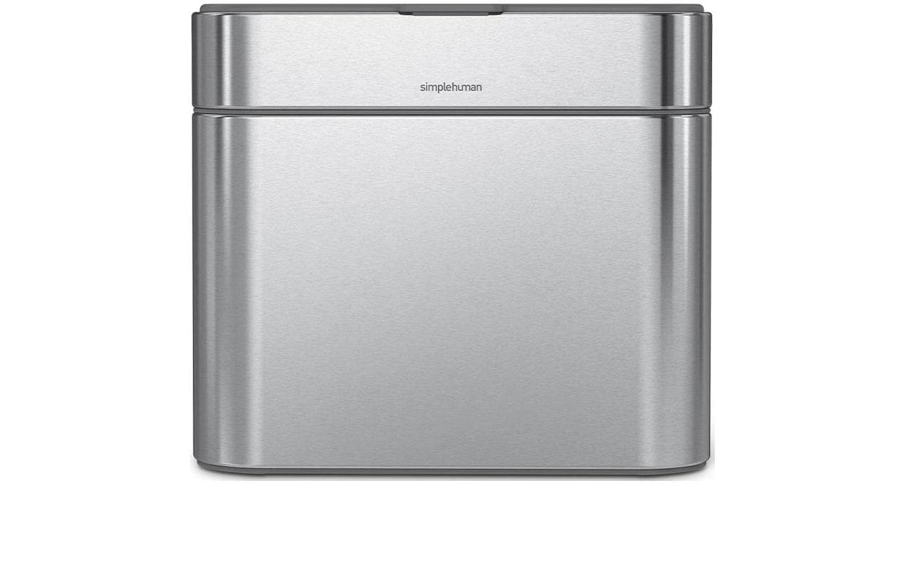simplehuman Komposteimer Kompost-Caddy – 4 l – Edelstahl, rechteckig – mit Innenkübel, Anti-Fingerprint